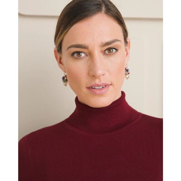 Chico's Sweater Size 1 (8) Mock Neck Long Sleeve NWOT - Picture 2 of 12